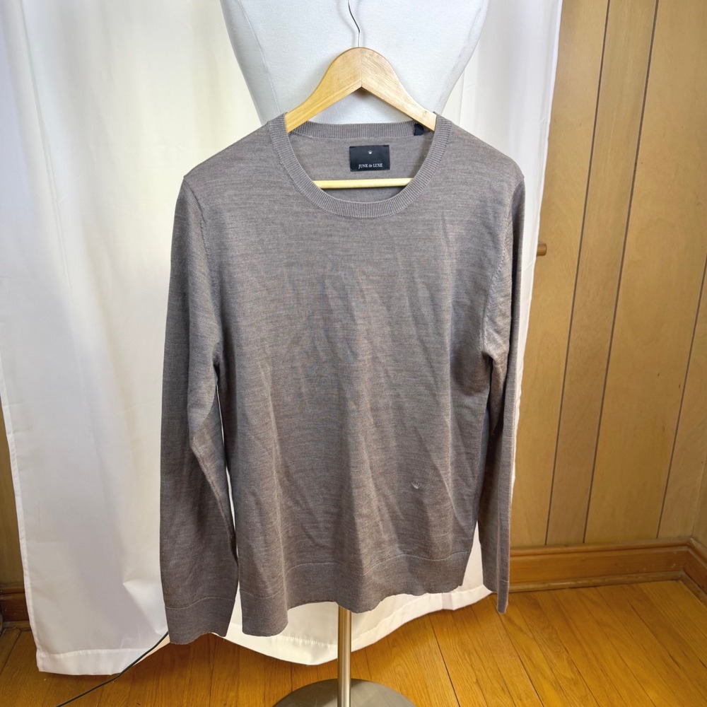 Junk De Luxe 100% Merino Wool Lightweight Sweater Mens Medium Preppy Layering